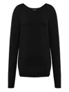 Alberta Ferretti Tonal-logo Sweater In Black