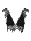 Alberta Ferretti Floral-embroidered Top In Negro