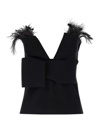 ALBERTA FERRETTI FEATHER TOP