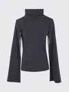 Alberta Ferretti High Neck Blouse Flared Sleeves In Gray