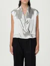 Alberta Ferretti Camicia Raso Lucido In Gray