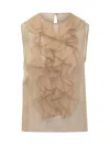 Alberta Ferretti Top Chiffon In Pink