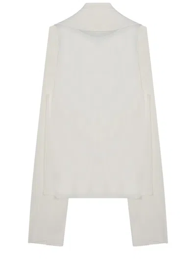 Alberta Ferretti Top In Chiffon In Metallic