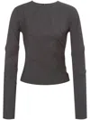 Alberta Ferretti Long-sleeves Gathered Top In Grey