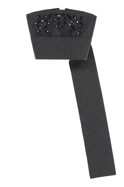 Alberta Ferretti Alberta Ferreti Top In Virgin Wool In Gray