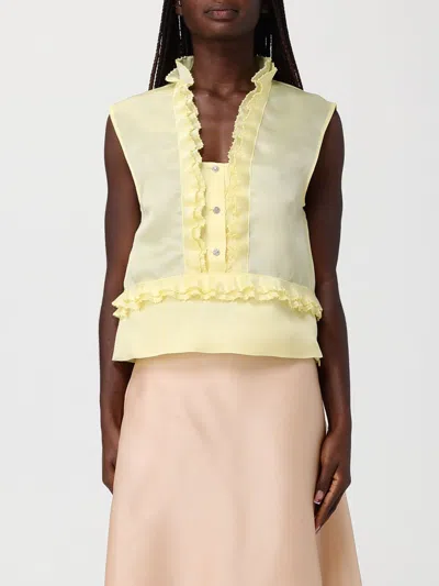 Alberta Ferretti Ruffled Shirt In Yellow