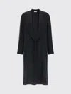 Alberta Ferretti Longline Shawl Collar Silk Coat In Black