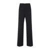 Alberta Ferretti High-waisted Straight-leg Trousers With Pressed Crease In Black