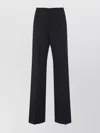 Alberta Ferretti High-waisted Straight-leg Trousers With Pressed Crease In Black