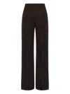 Alberta Ferretti High Waist Wide Leg Trousers With Textured Fabric In Black