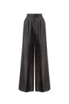 Alberta Ferretti High Waist Pleated Satin Wide-leg Trousers In Black