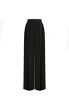 Alberta Ferretti Cady Stretch Wide Leg Trousers In Black