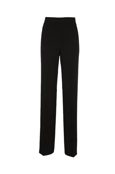 Alberta Ferretti Velvet High-waist Trousers In Black