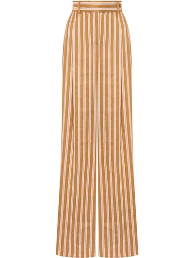 Alberta Ferretti Trousers In Brown