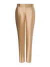 Alberta Ferretti Trousers In Mikado In Neutral