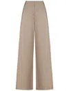 Alberta Ferretti Taupe Satin Finish Wide-leg Trousers In Multicolor