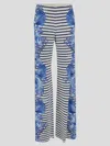 Alberta Ferretti Striped Wide-leg Trousers In Multicolour
