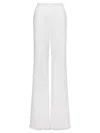 Alberta Ferretti Embroidered And Cut-out Design Trousers In Cotton In White