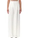 Alberta Ferretti White Wide-leg Pleated Trousers In White