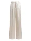 Alberta Ferretti Satin Wide-leg Pants In White