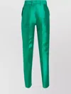 Alberta Ferretti Trousers With Belt Loops And Side Pockets In Green