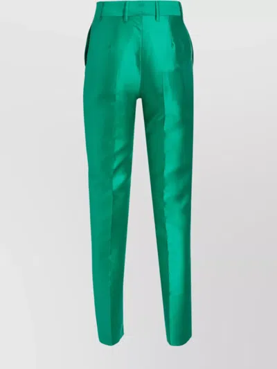 Alberta Ferretti Trousers With Belt Loops And Side Pockets In Green