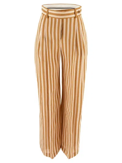 Alberta Ferretti Trousers Woman In Brown