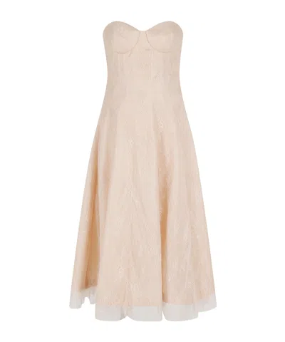 Alberta Ferretti Tube Top Dress In Brown