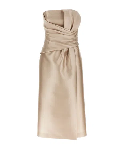 ALBERTA FERRETTI ALBERTA FERRETTI MIKADO COCKTAIL LONGUETTE DRESS