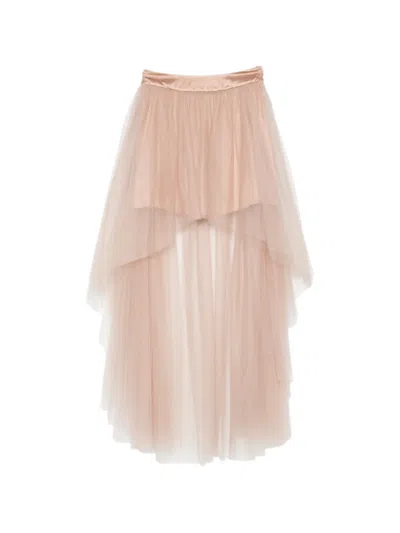 Alberta Ferretti Tulle Mini Skirt In Pink