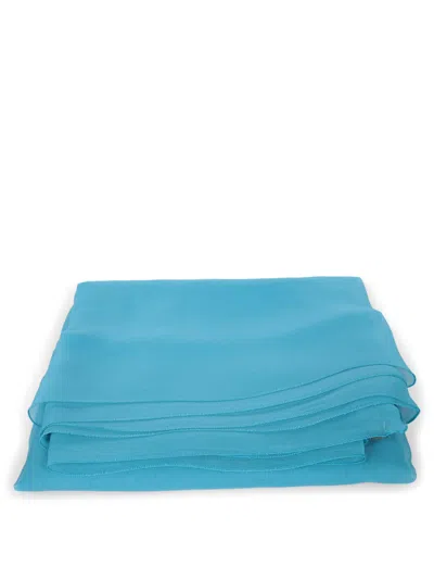 ALBERTA FERRETTI TURQUOISE SILK SCARF