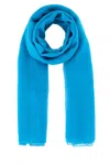 Alberta Ferretti Sheer Silk Scarf Lightweight Fabric In Blue