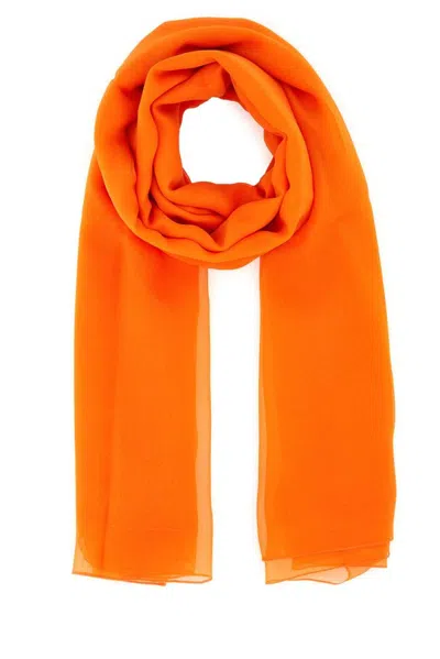 Alberta Ferretti Turquoise Silk Scarf In Orange