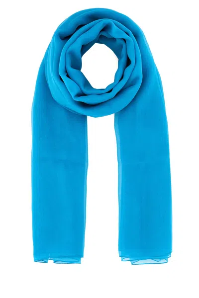 Alberta Ferretti Turquoise Silk Scarf In Blue