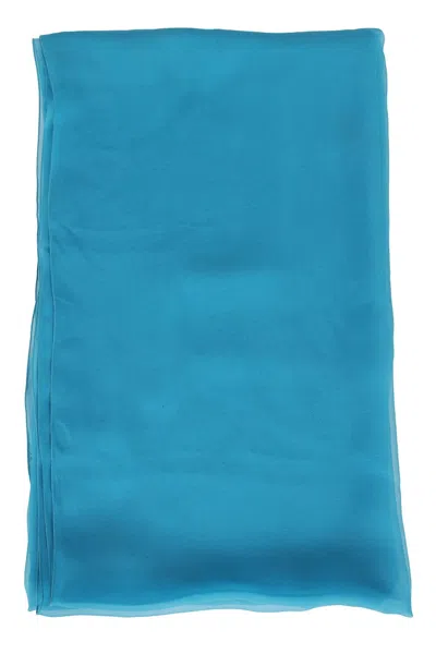 Alberta Ferretti Turquoise Silk Voile Stole In Blue