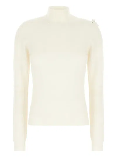 Alberta Ferretti Turtleneck Sweater In White