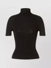 Alberta Ferretti Turtleneck Sweater With Open Back And Tie In Black