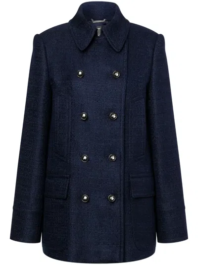 Alberta Ferretti Tweed Blazer In Blue
