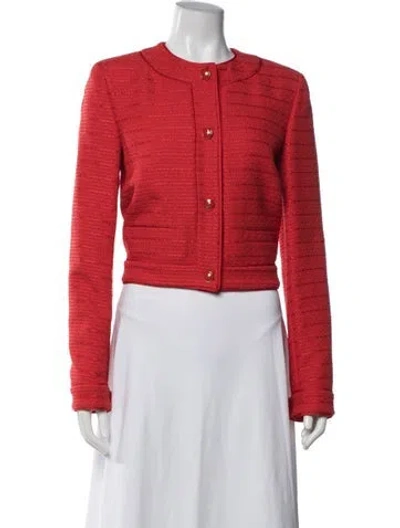 Pre-owned Alberta Ferretti Tweed Pattern Jacket In Red