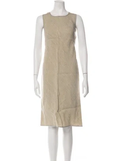 Pre-owned Alberta Ferretti Tweed Pattern Knee-length Dress In Neutrals