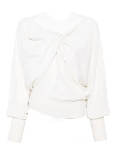 Alberta Ferretti Twist-front Sweater In White