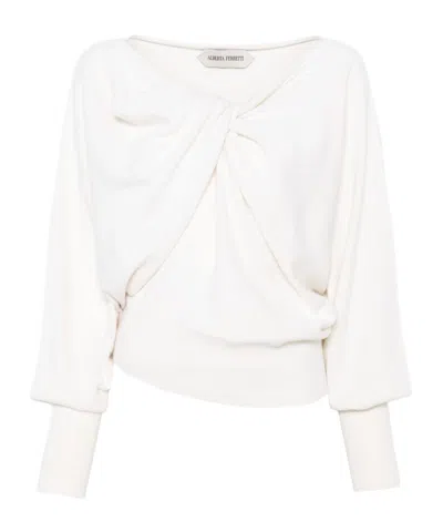 ALBERTA FERRETTI TWIST-FRONT SWEATER