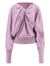 Alberta Ferretti Twist-neck Sweater In Purple