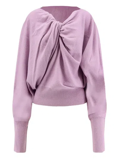 Alberta Ferretti Twist-neck Sweater In Purple