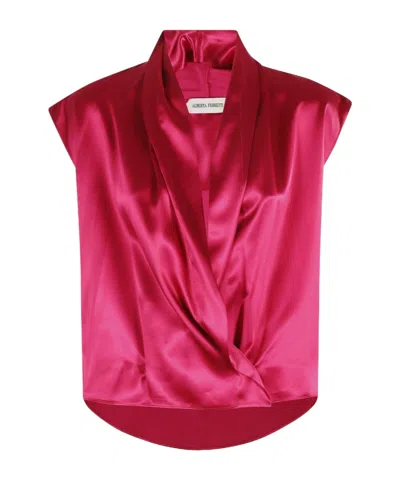 Alberta Ferretti Twisted Blouse In Pink