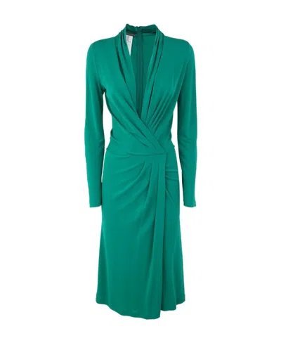 ALBERTA FERRETTI ALBERTA FERRETTI V-NECK LONG-SLEEVED DRESS