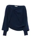 Alberta Ferretti Twisted Sweater In Blue