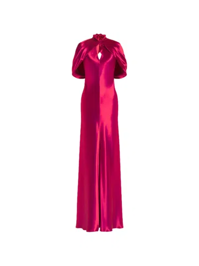 Alberta Ferretti Twisted-detail Cutout Dress In Pink