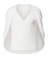 Alberta Ferretti Cape-inspired Stretch Cady Top With Draped Elegance In White