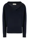 Alberta Ferretti V-neck Cashmere Sweater In Blue